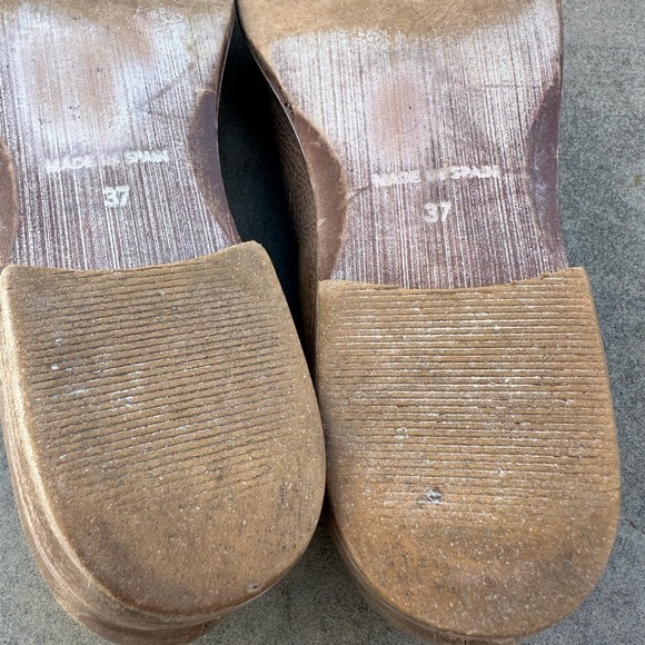 Free People Royale Flat D'Orsay Shoes Taupe Leather Size 37 US 7 - Picture 9 of 11